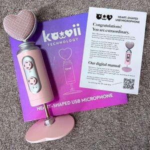 Heart-Shaped Pink USB Microphone by Kawaii Lighting RARE AUTHENTIC